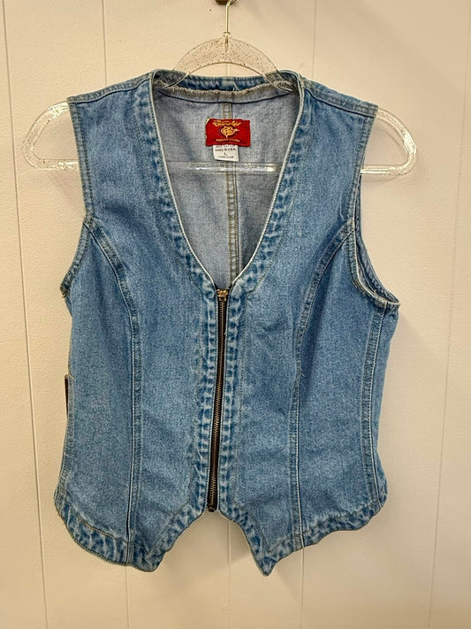 Denim Zip Up Vest