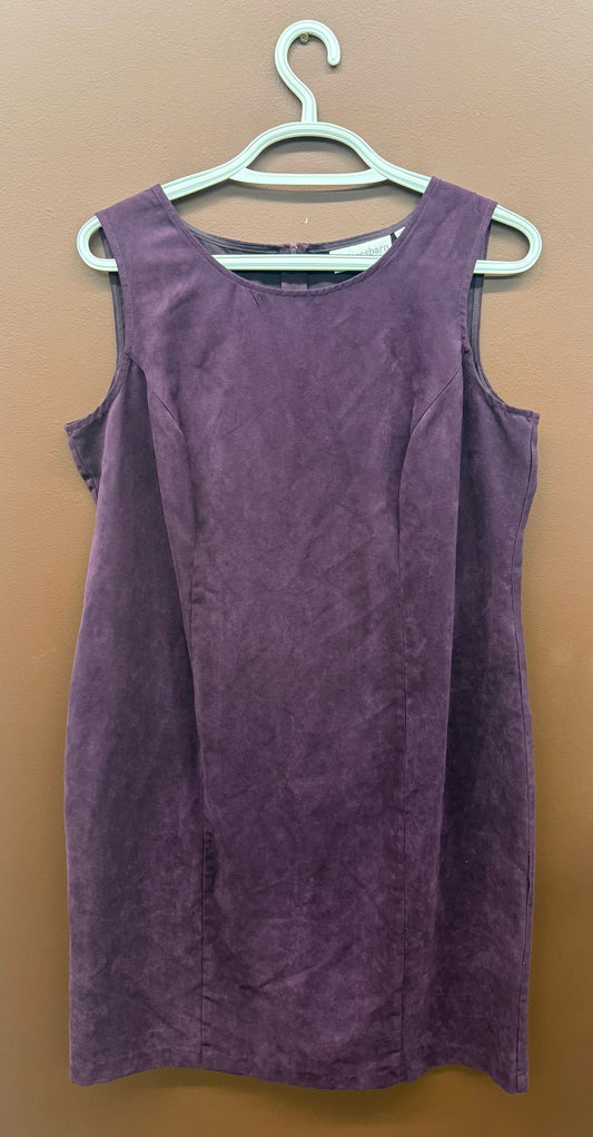 Purple Faux Suede Shift Dress