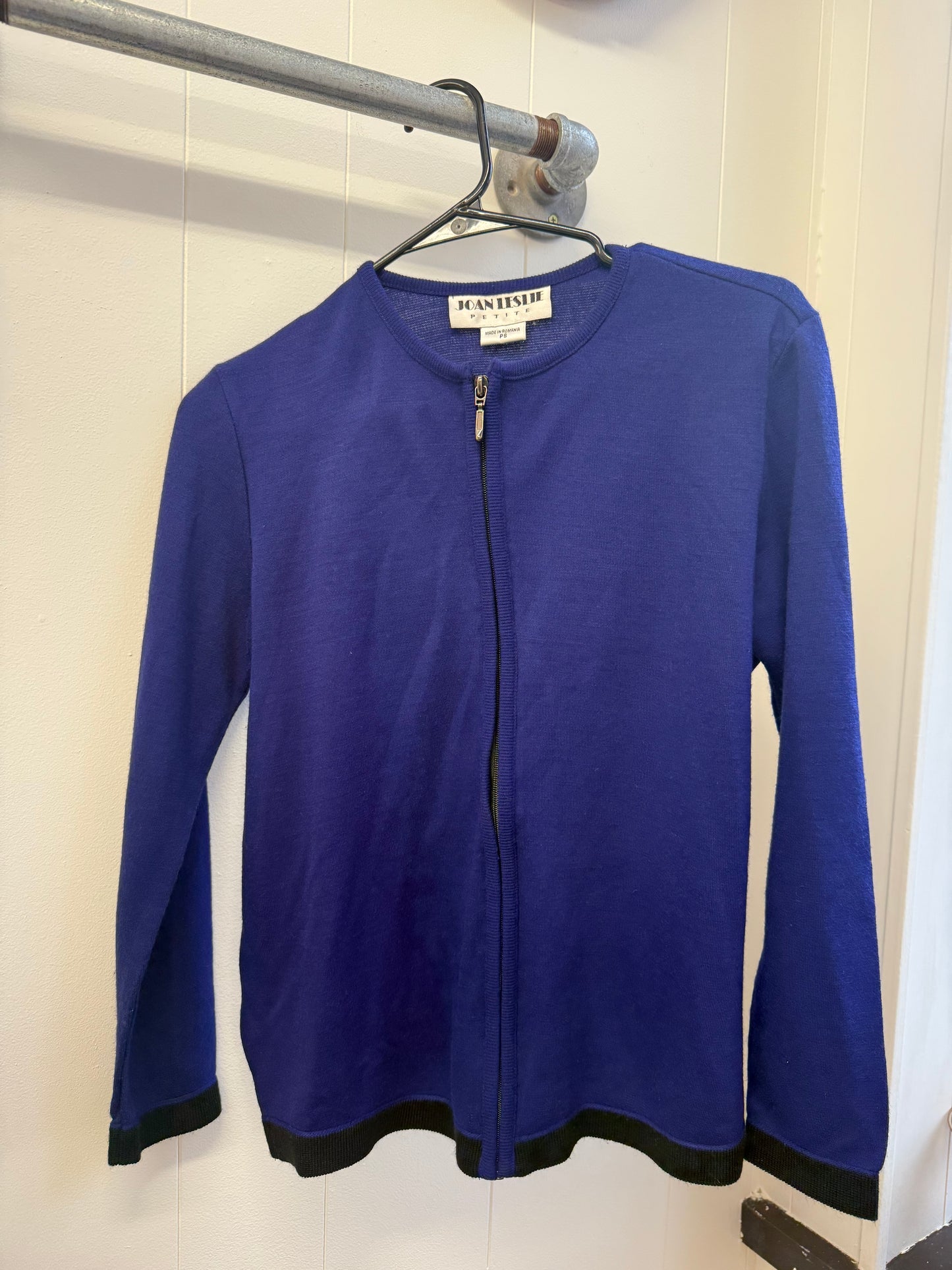 Indigo Zip Cardigan