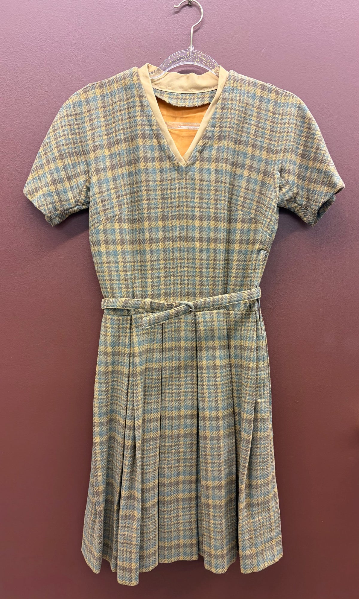 1960’s Plaid Belted Day Dress