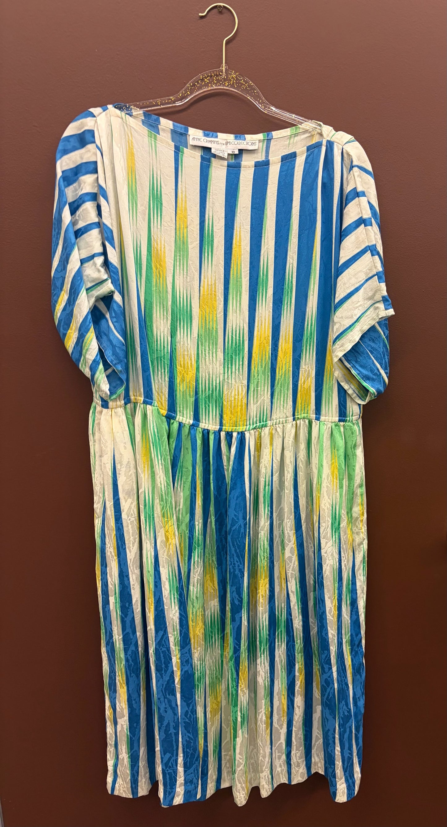 Blue & Yellow Silk Dress