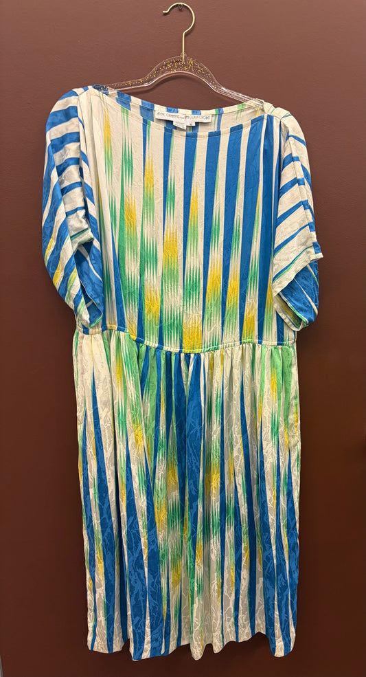 Blue & Yellow Silk Dress