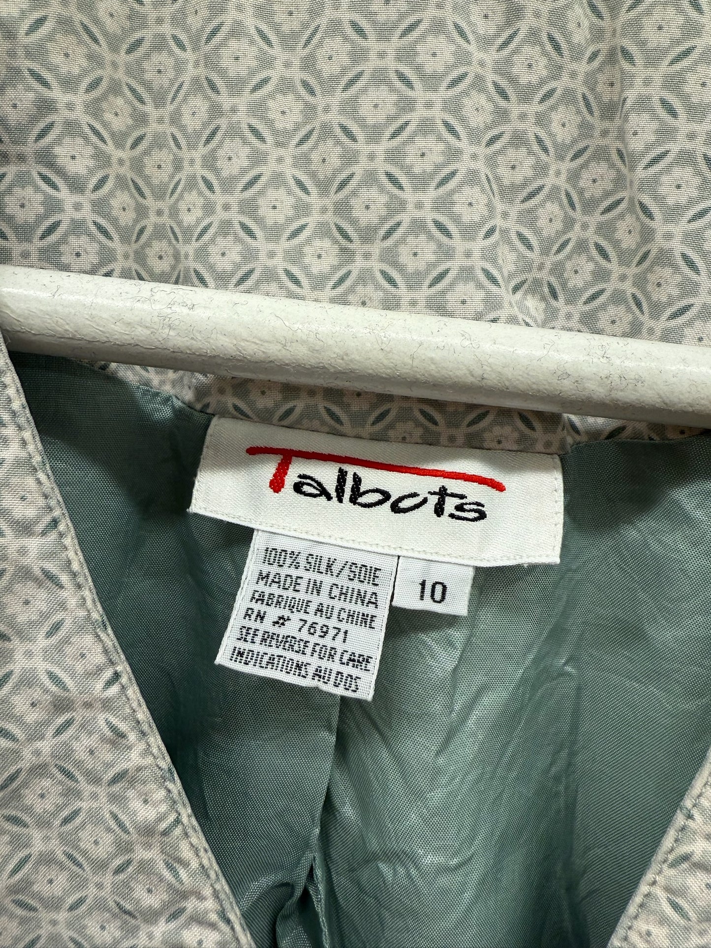 Blue Pattern Silk Blouse