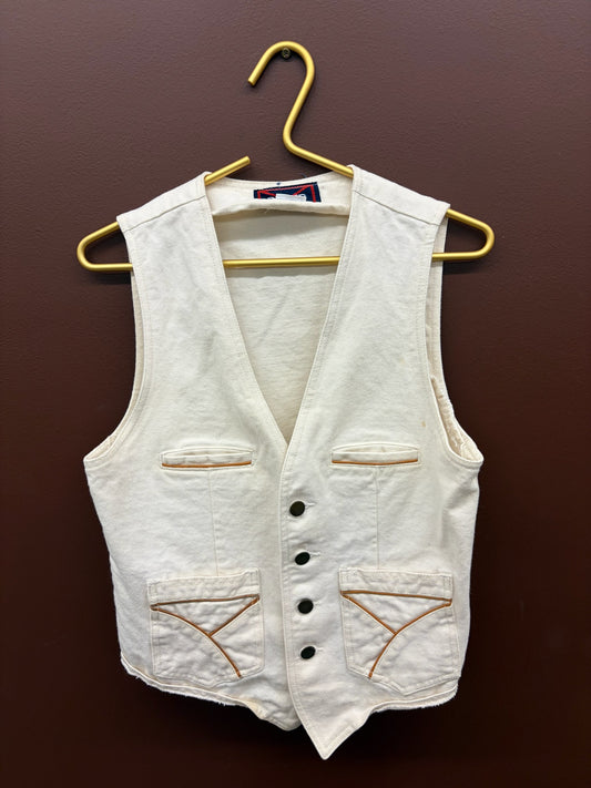 White Denim Vest