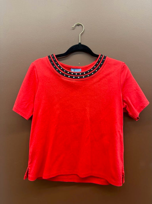 Studded Collar Red Tee