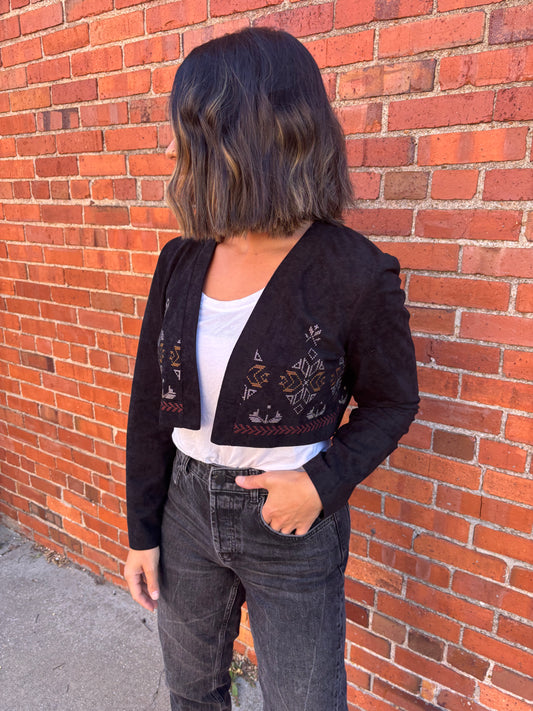 Embroidered Crop Jacket