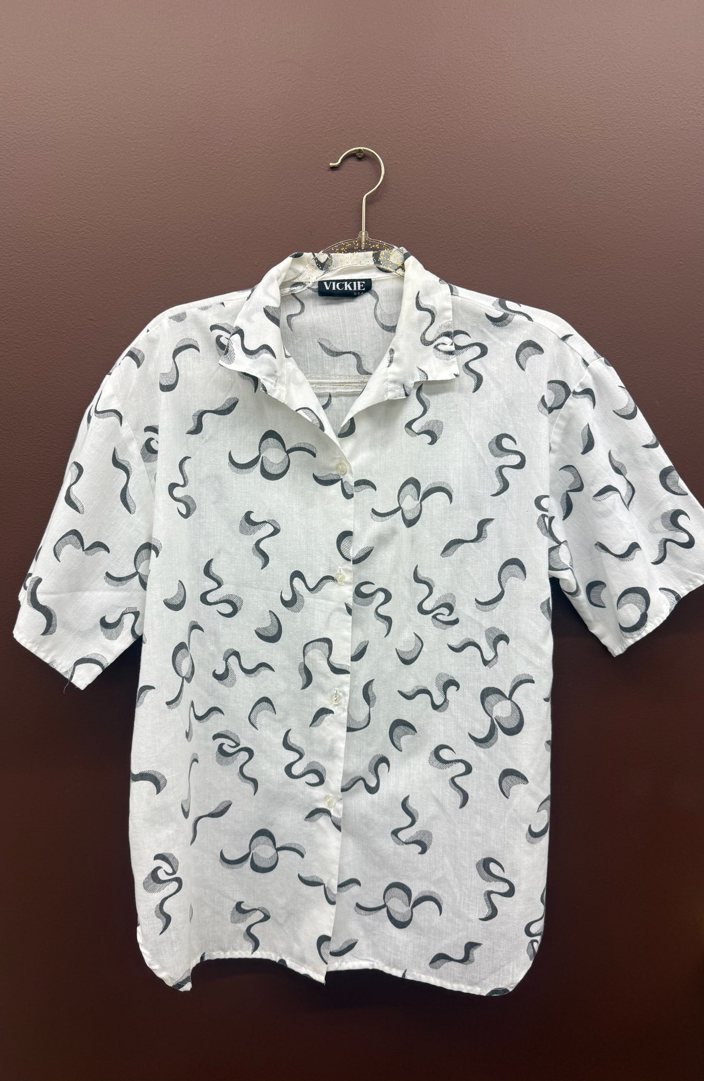 Squiggle Short Sleeve Button Up