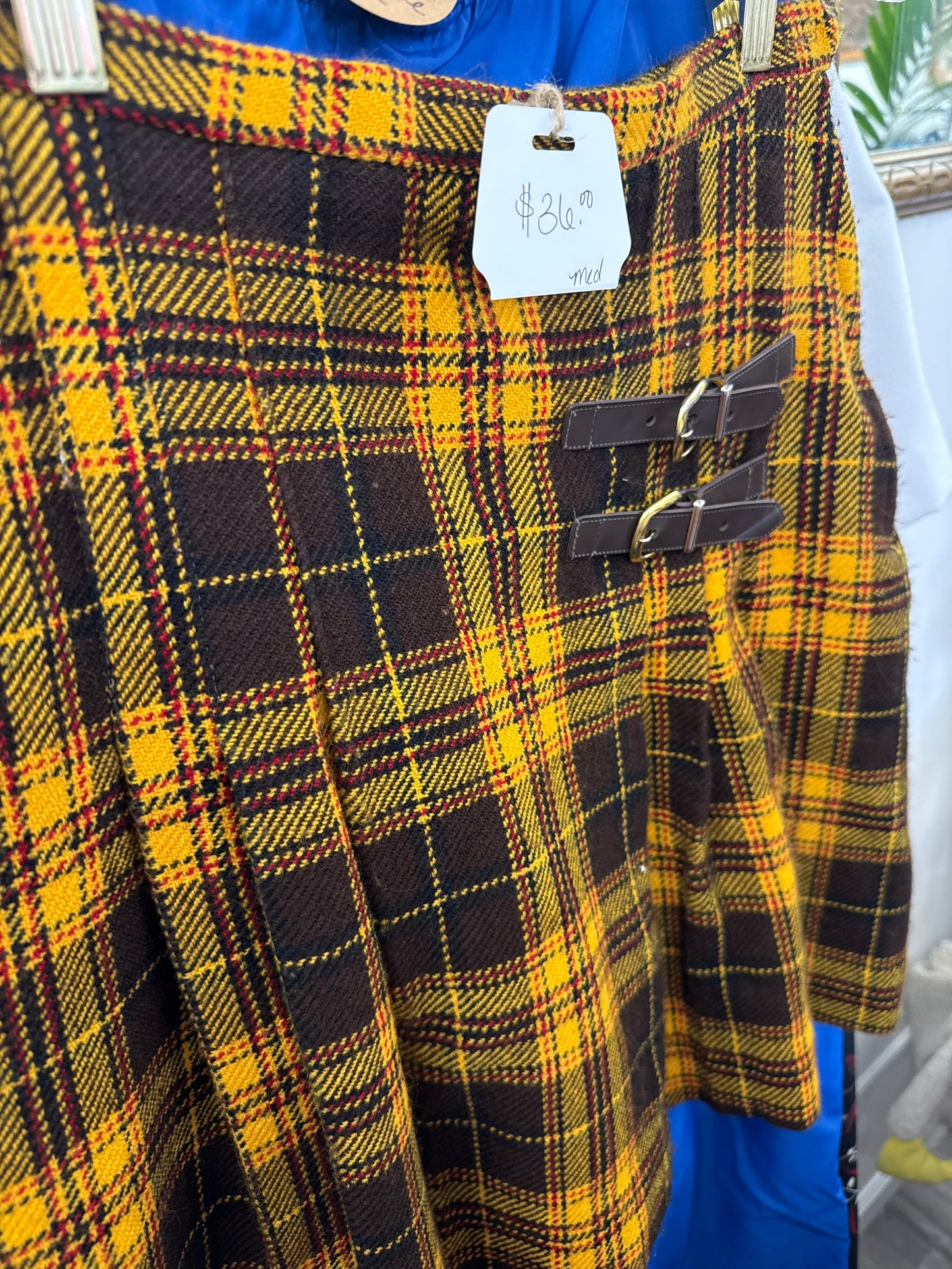 Yellow Plaid Schoolgirl Skirt