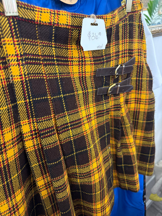 Yellow Plaid Schoolgirl Skirt