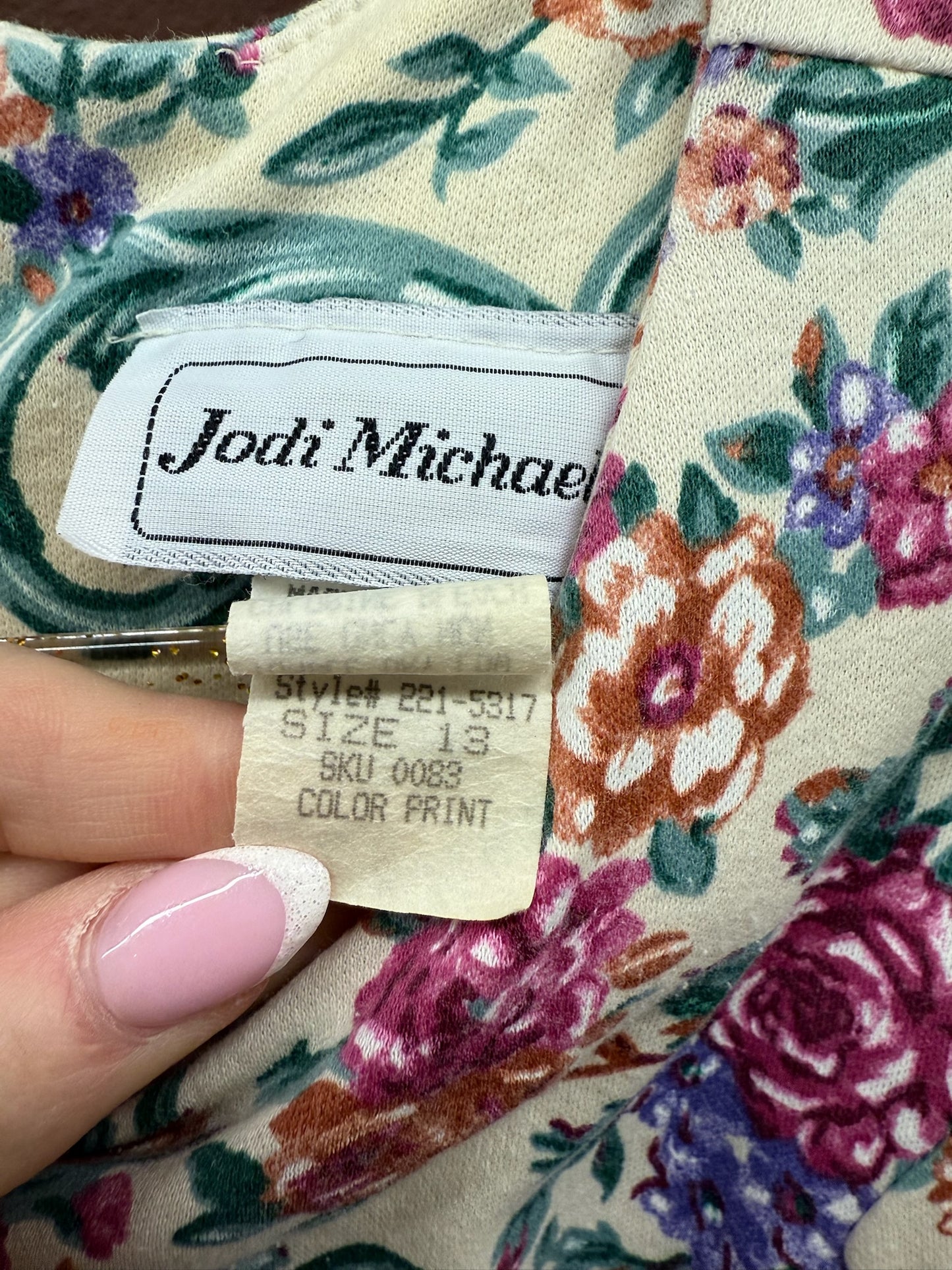 80s Romantic Floral Dress