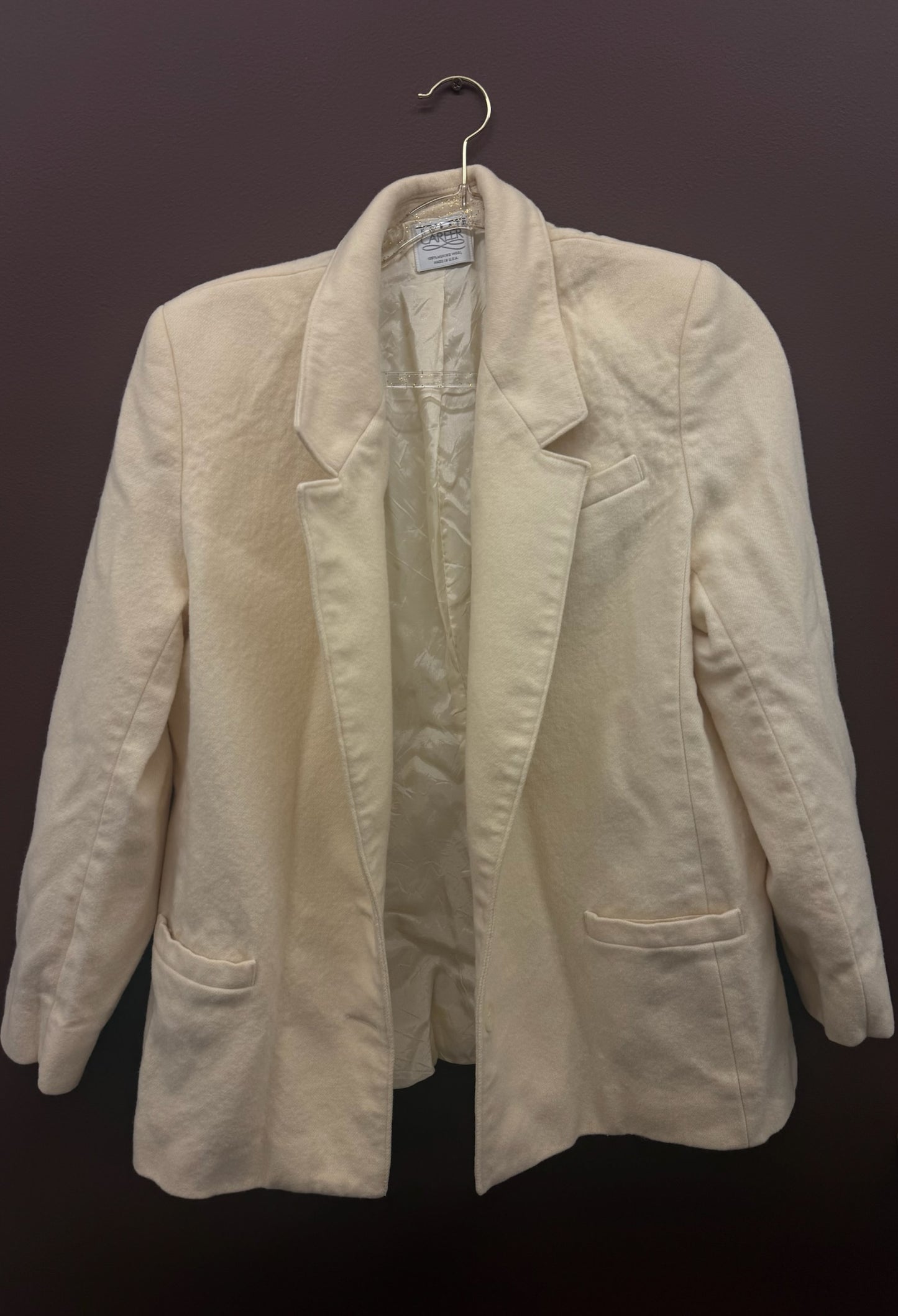 Ivory Merino Wool Blazer