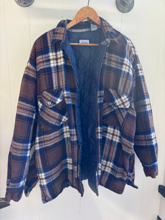 Insulated Brown & Plaid Flannel
