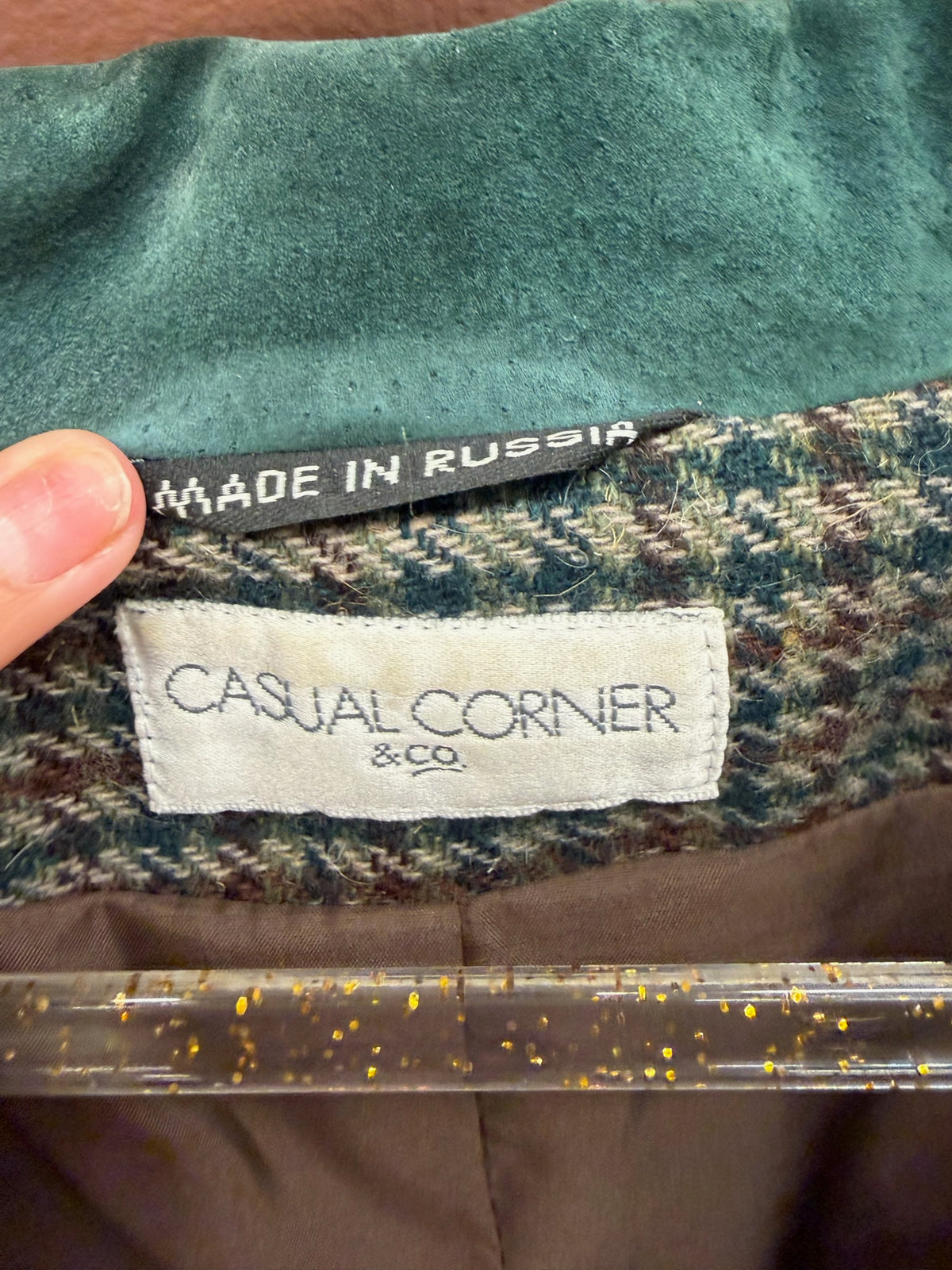 Vintage Green Houndstooth Blazer