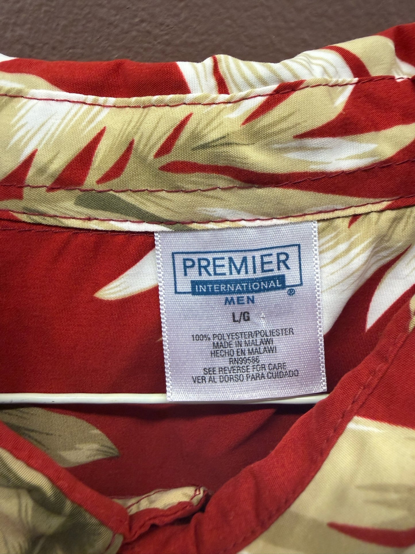 Red Palm Leaf Men’s Shirt