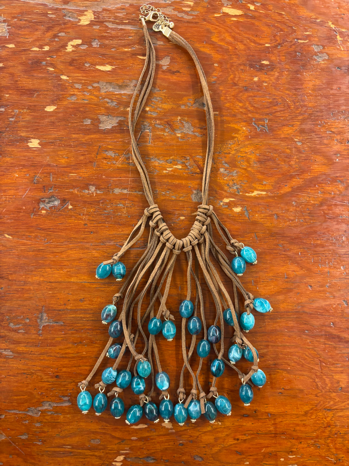 Southwestern Bead & Leather Cord Necklace