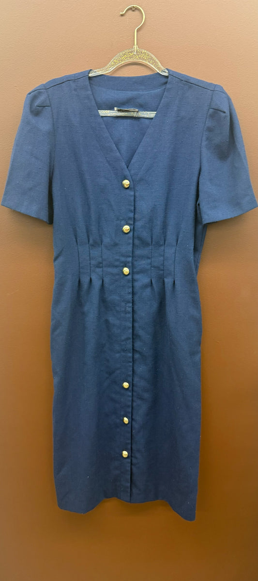 Cap Sleeve Navy Dress