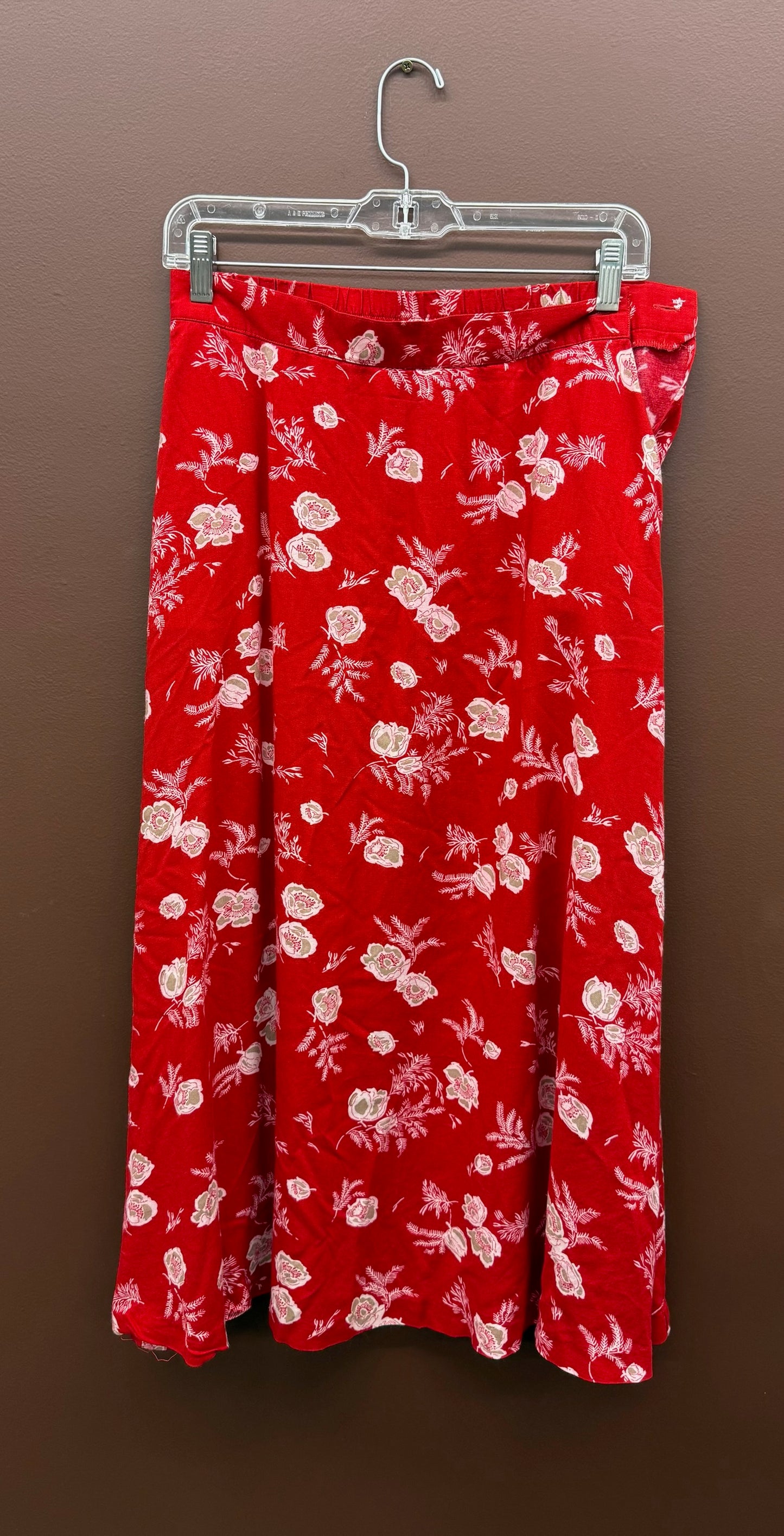 90’s Red Floral Skirt