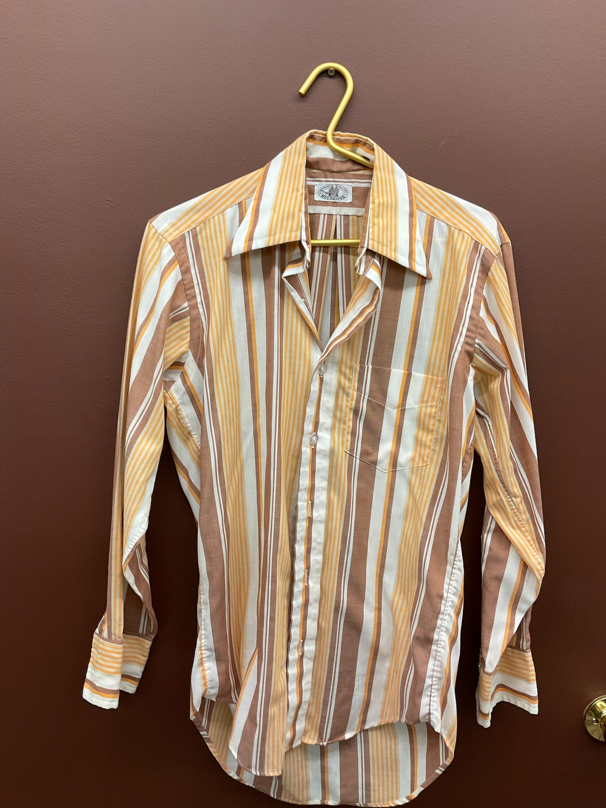 Mustard Striped Men’s Button Up
