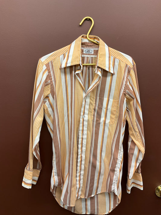 Mustard Striped Men’s Button Up