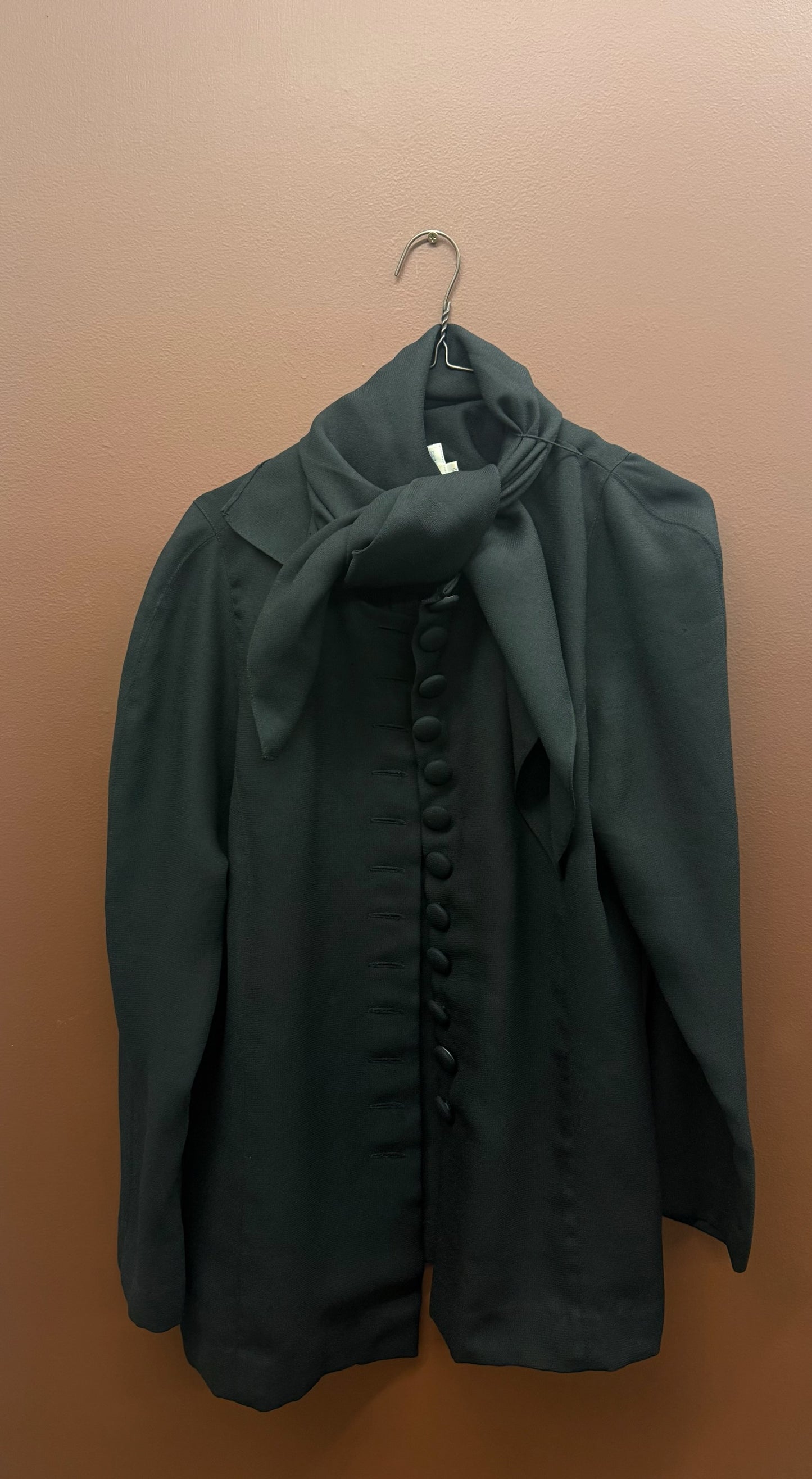 Button Blouse with Scarf Top