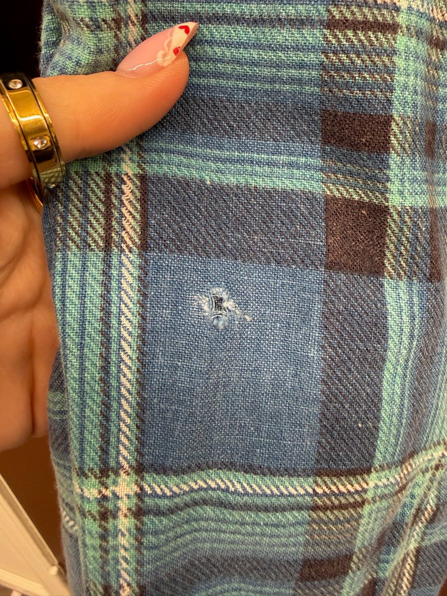 Distressed Teal Flannel