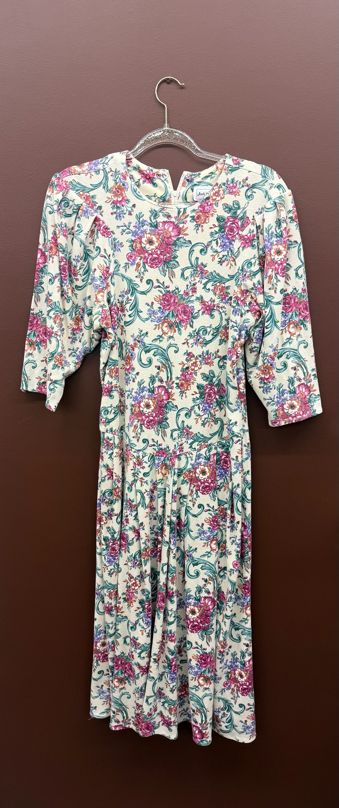 80s Romantic Floral Dress