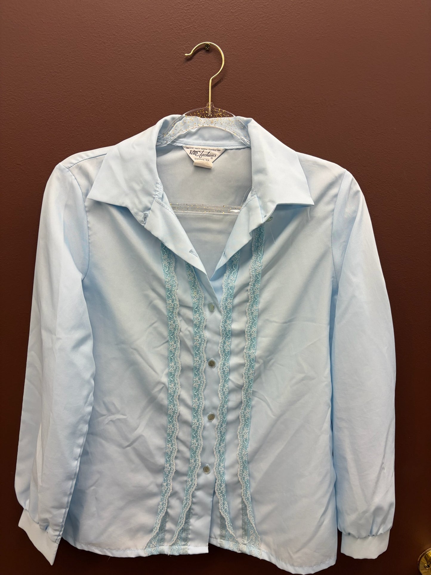 Baby Blue Ruffle Blouse