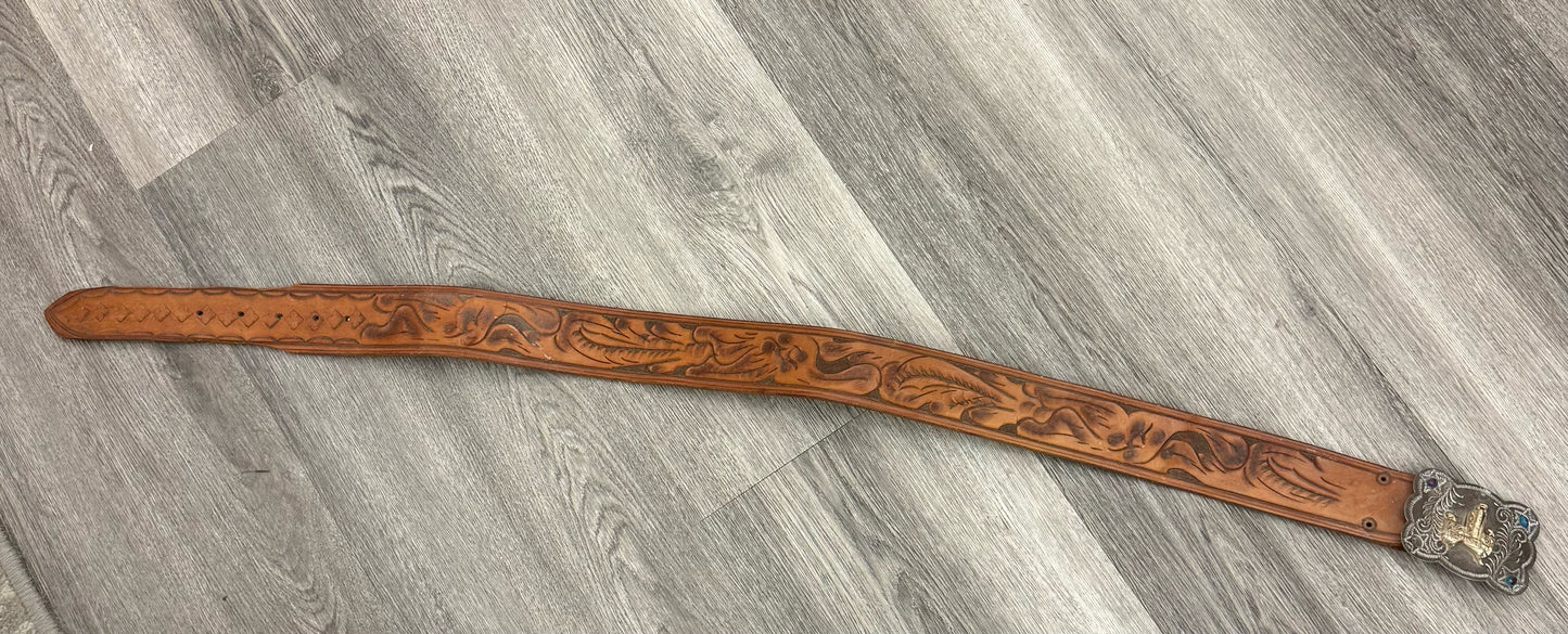 Leather Belt with Buckle