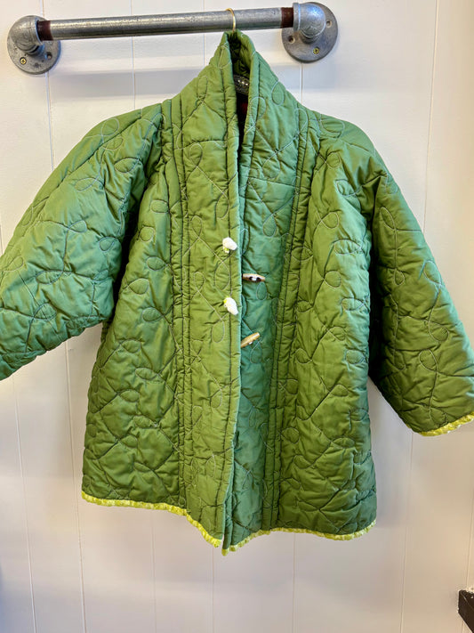Handmade Olive Green Quilted Coat