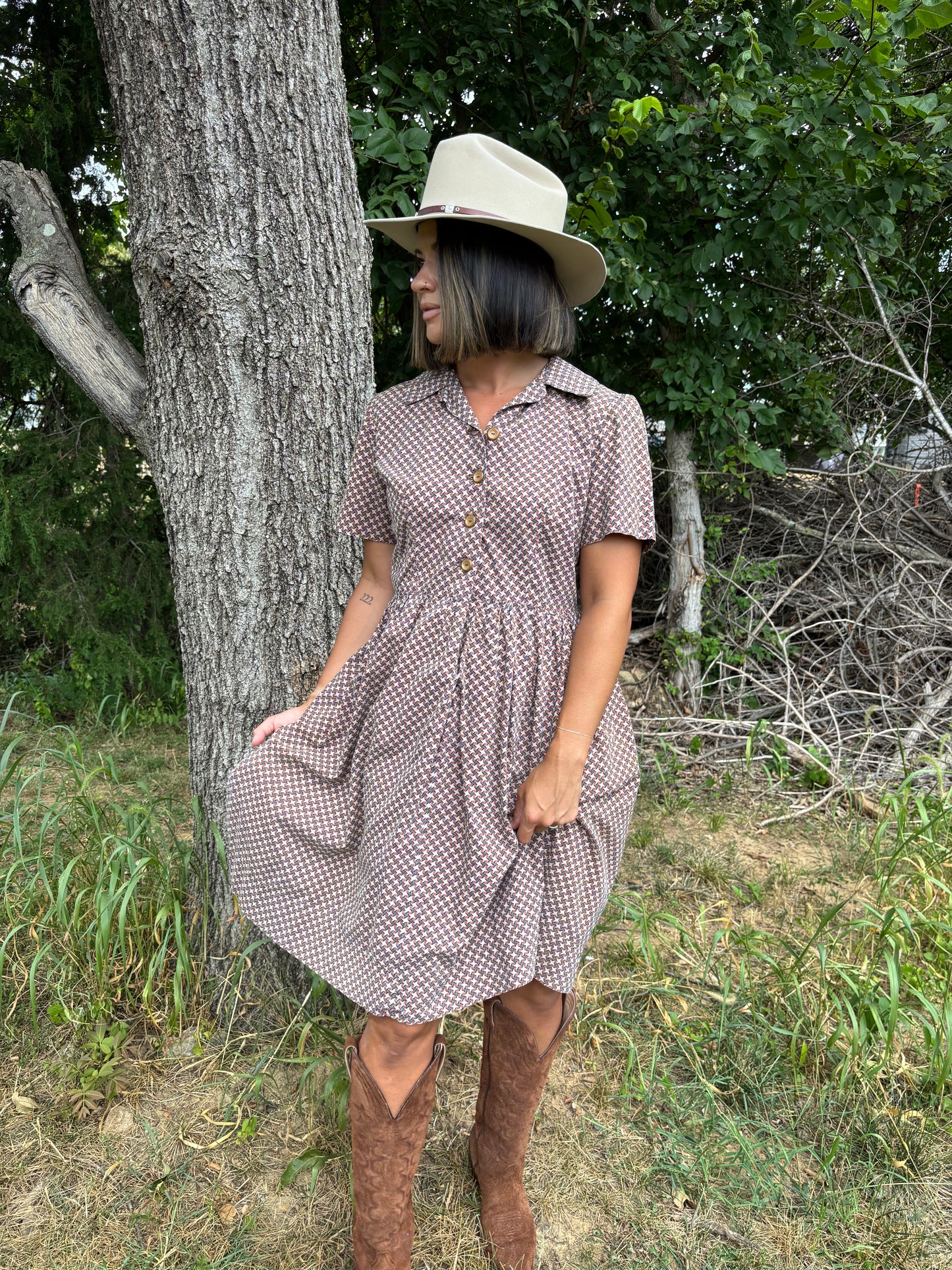 Pinwheel Collared Dress
