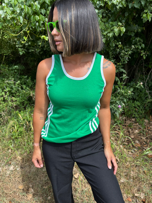 70s Green Track Top
