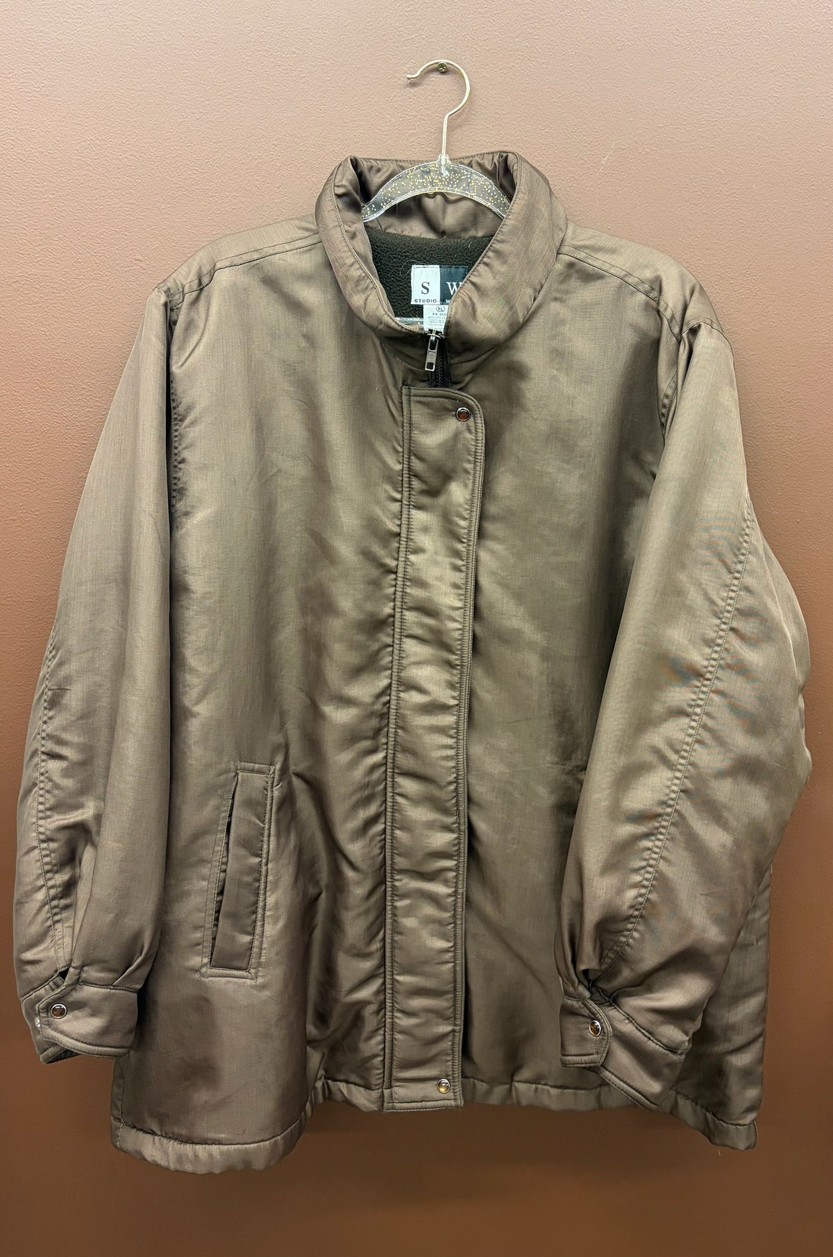 Dark Khaki Puffer Jacket