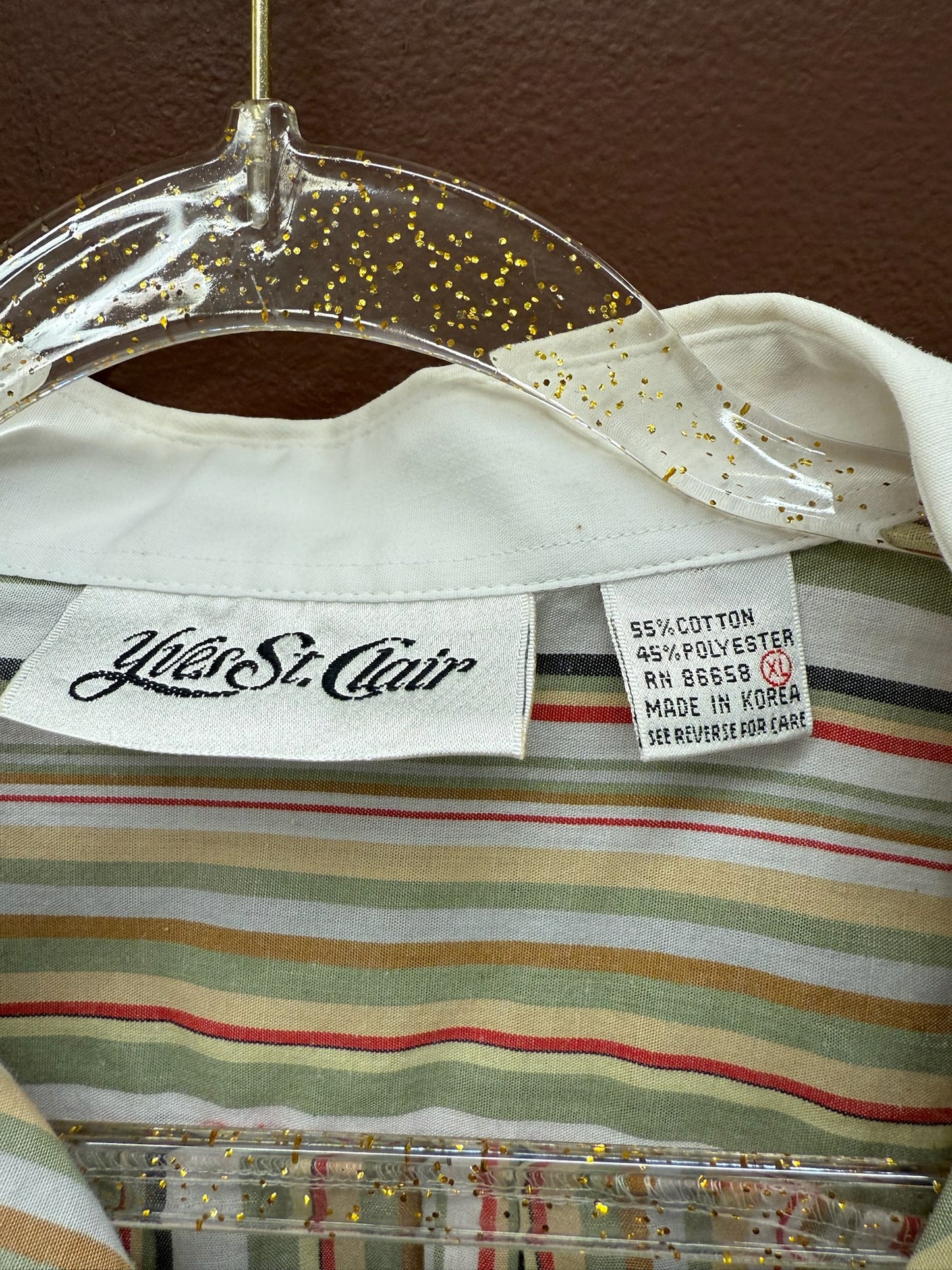 90s Striped Collared Shirt