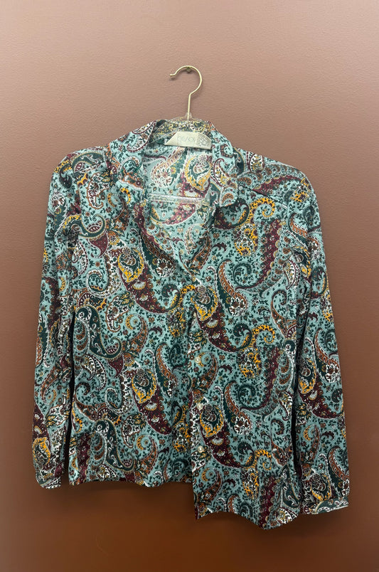 Blue Paisley Top