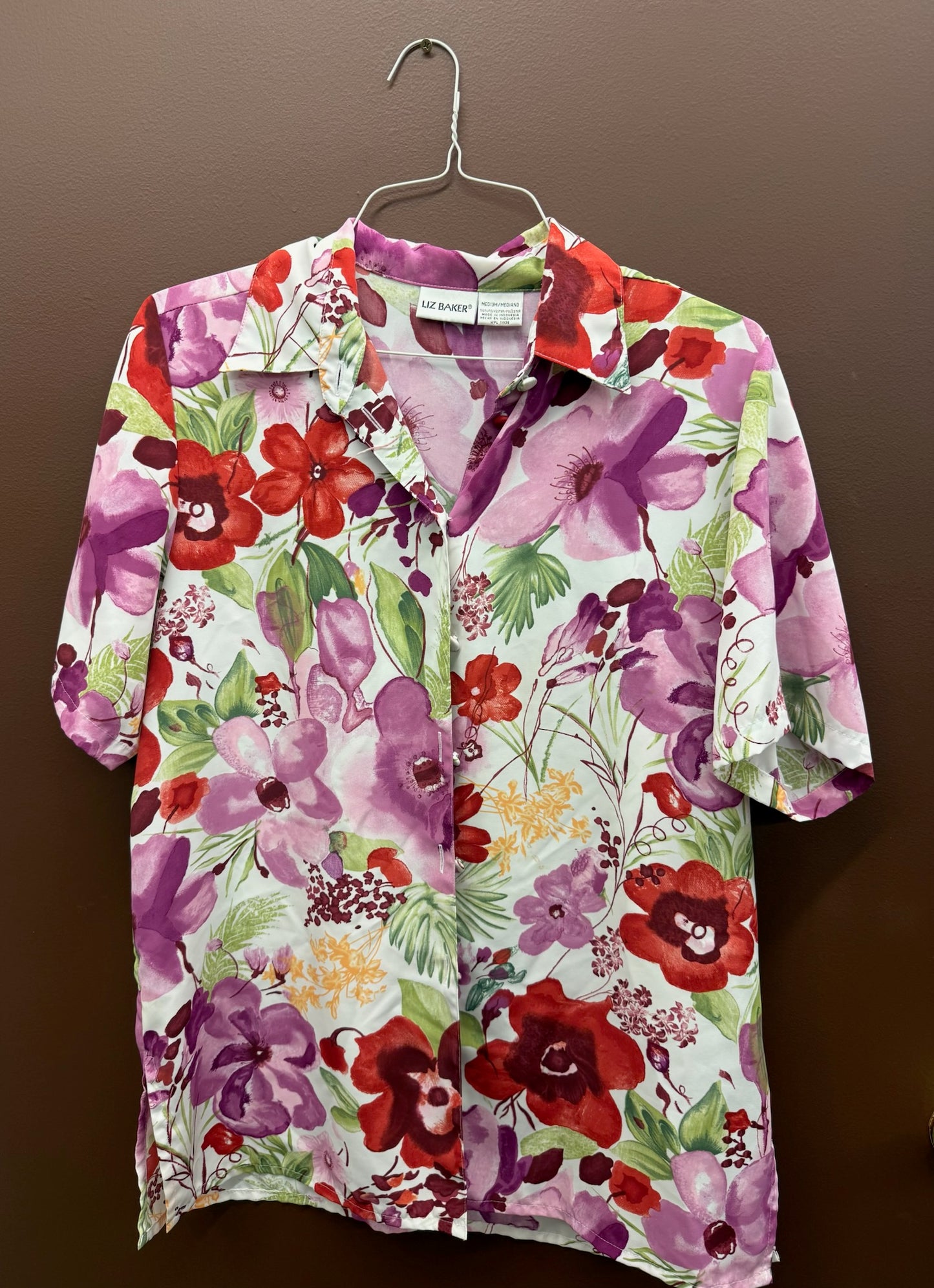 Red & Purple Floral Top