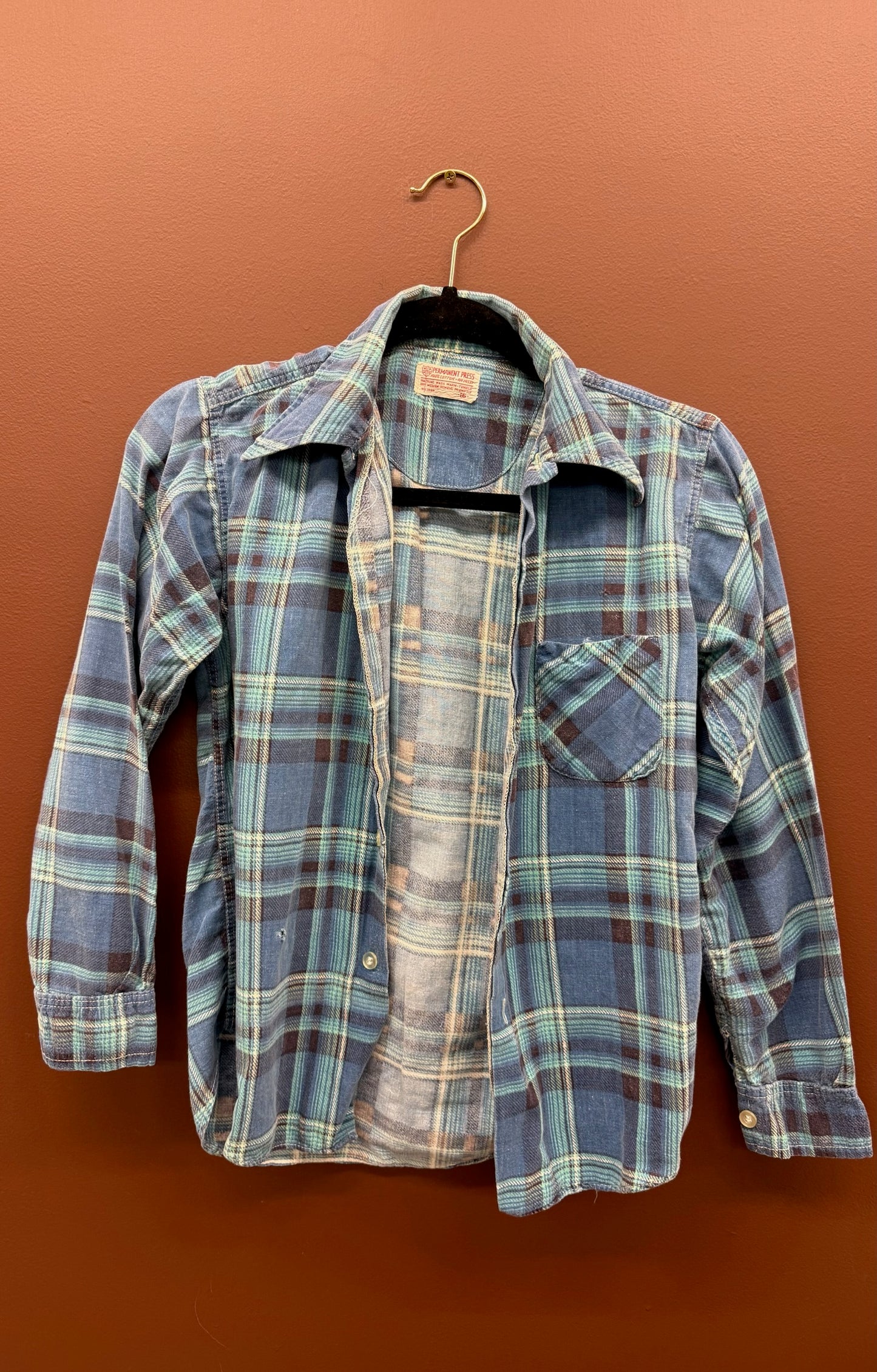 Distressed Teal Flannel