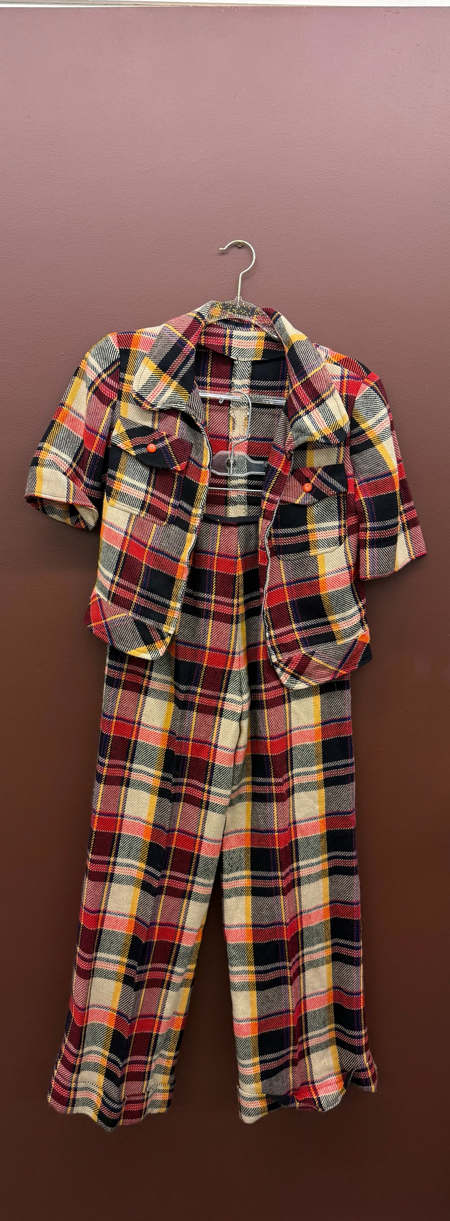 Red & Black Plaid Set