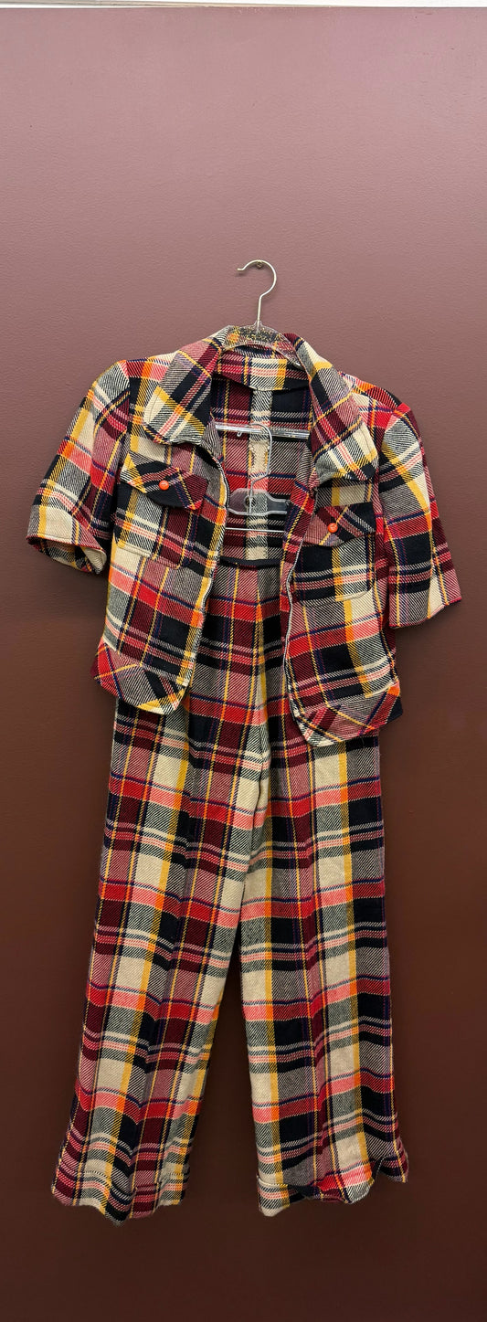Red & Black Plaid Set