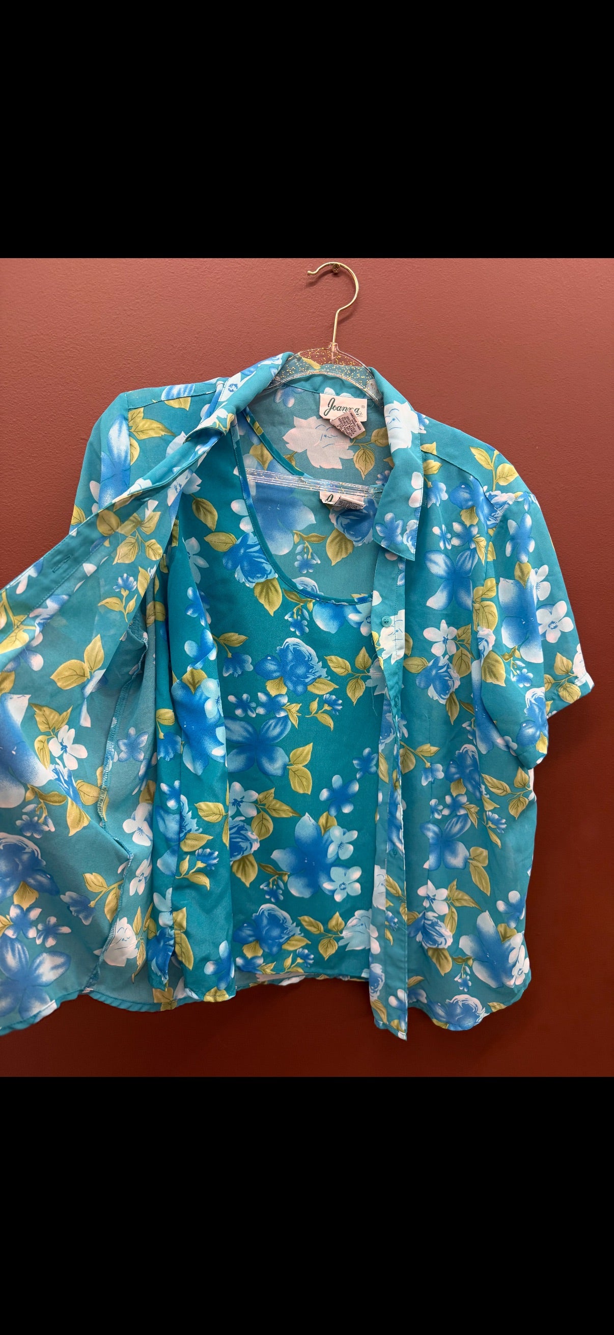 Turquoise Floral Tank and Matching Button Up