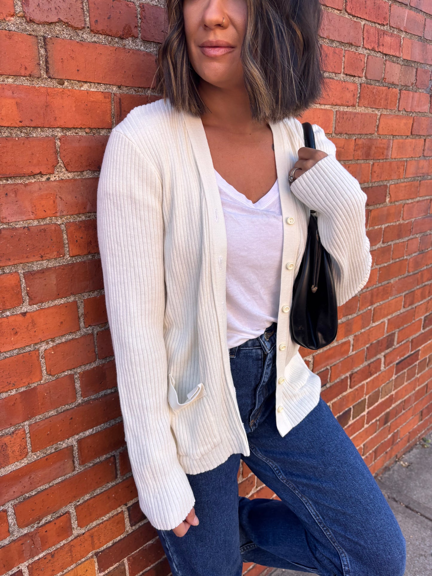 Ivory Button Cardigan