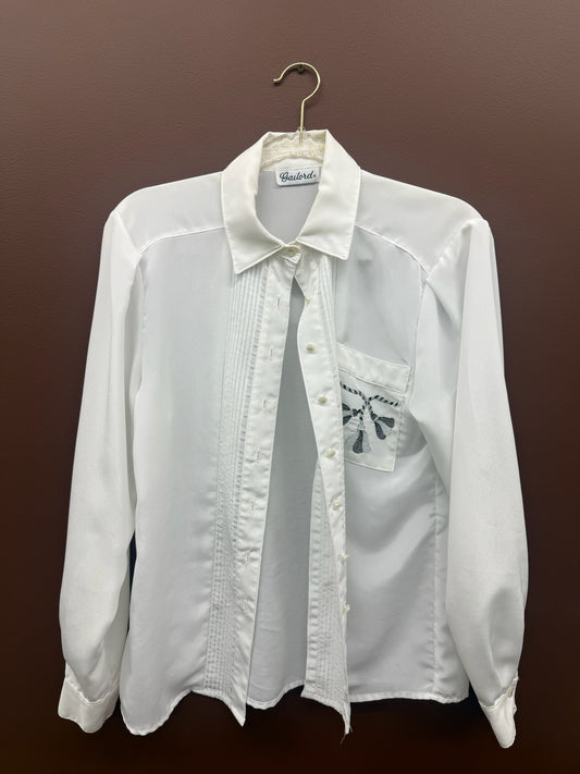 Embroidered Tassel Blouse