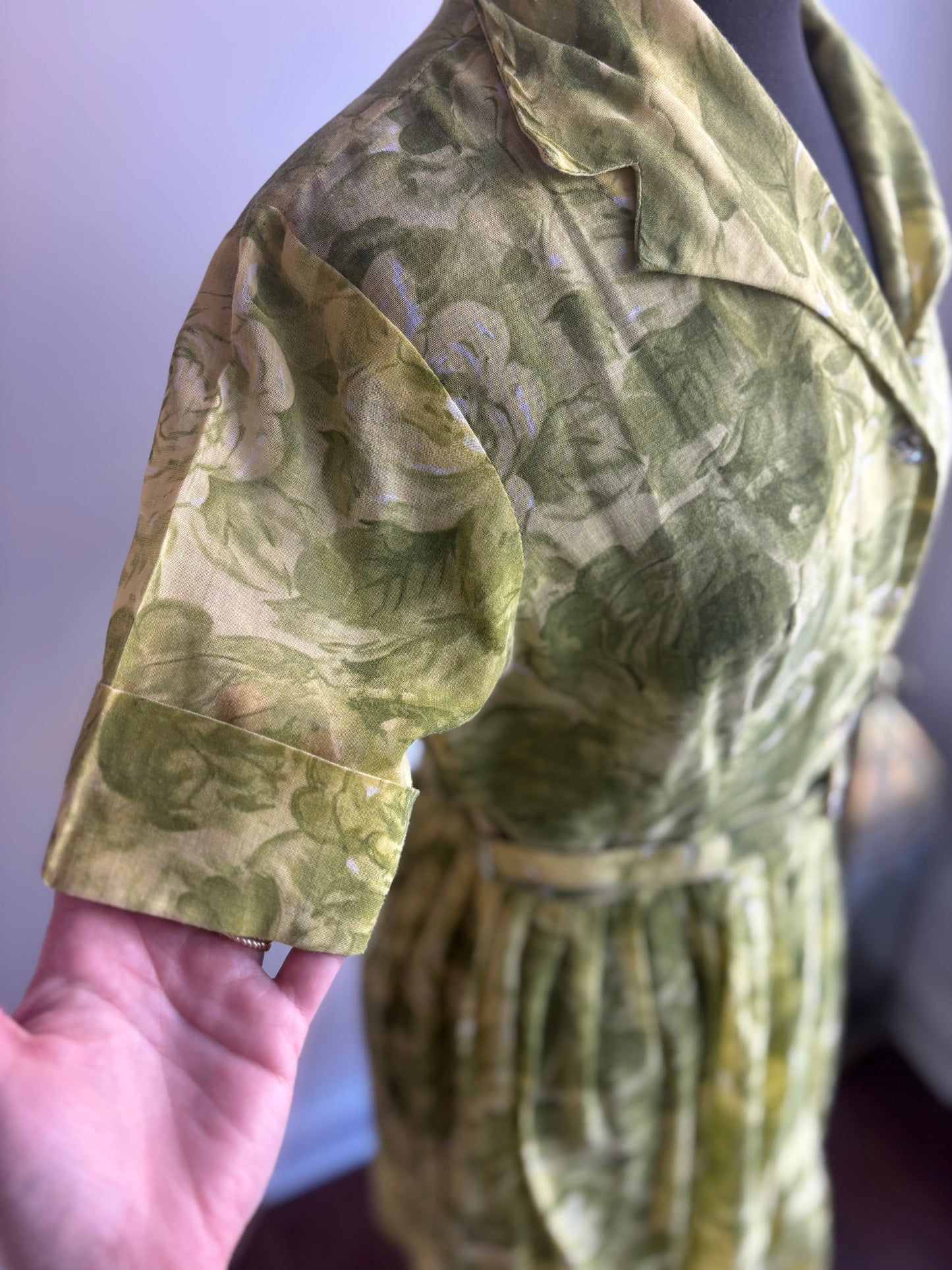 1950’s Lime Green Floral Dress