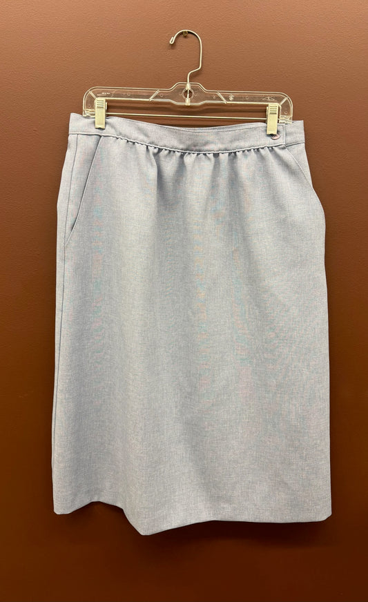 Blue Linen Pencil Skirt