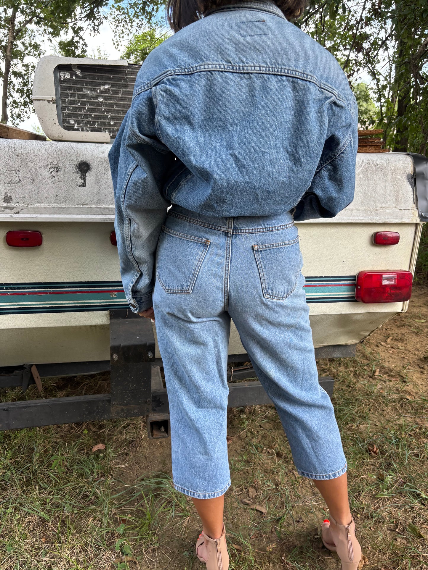 Capri High Waisted Mom Jeans