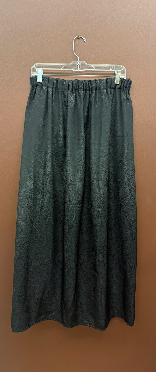 Black Embossed Paisley Skirt