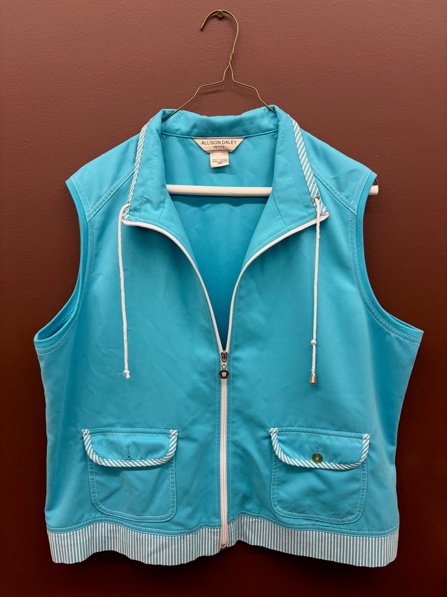 Turquoise Windbreaker Vest