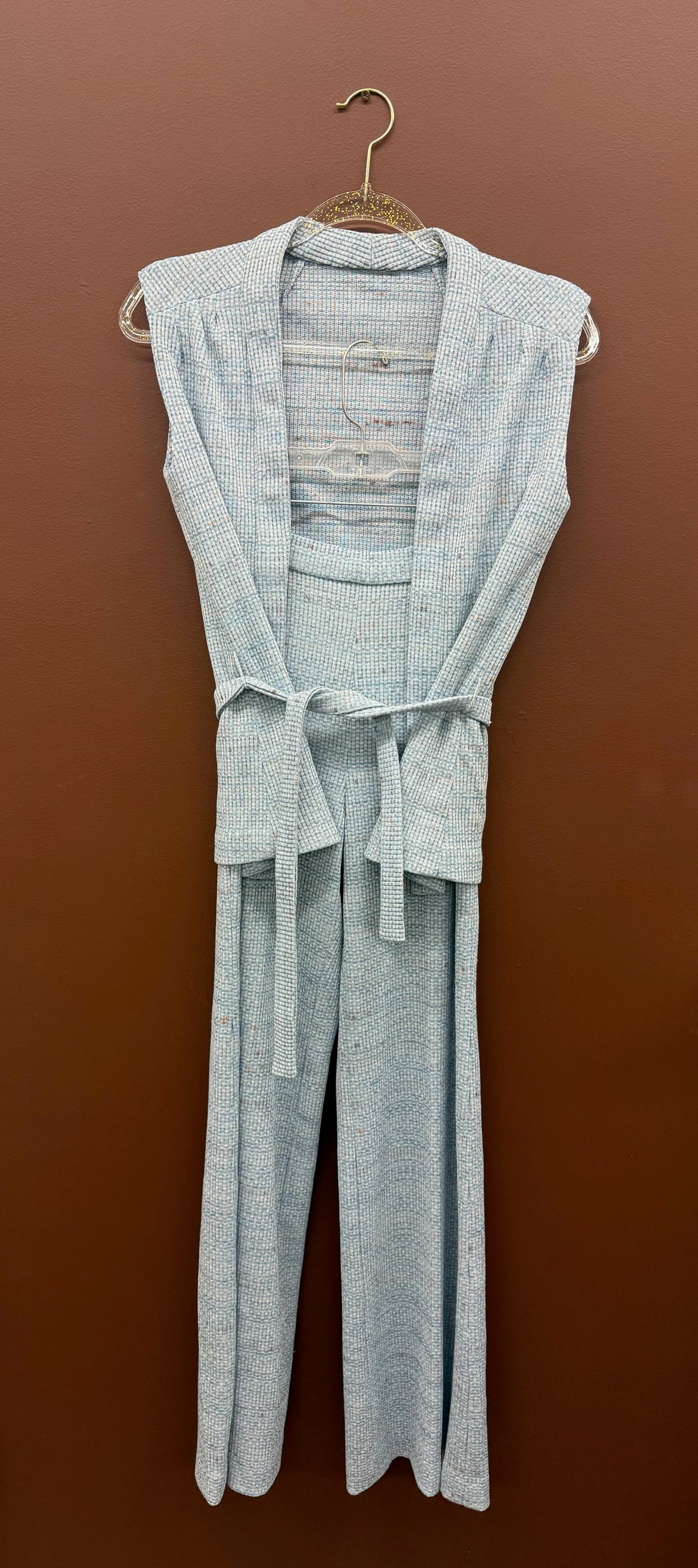 Light Blue 1970’s Vest & Slacks Set