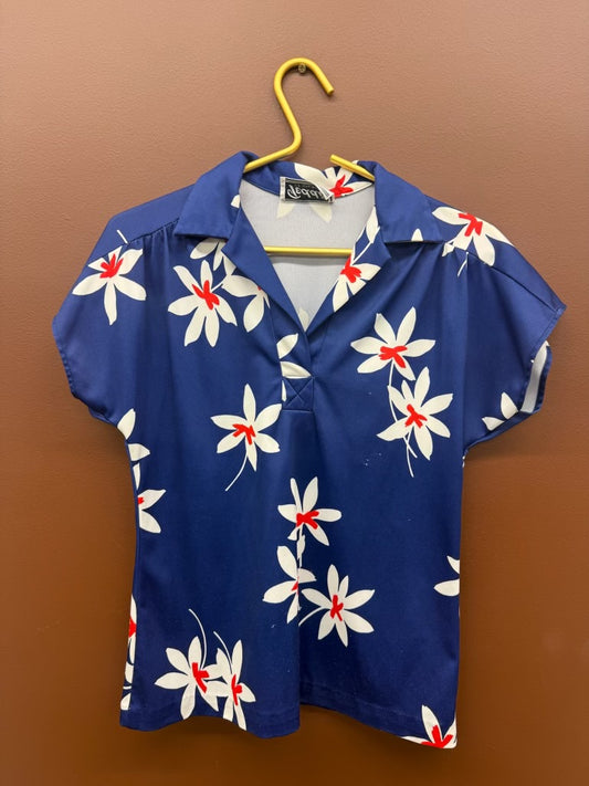 Navy Daisy Top