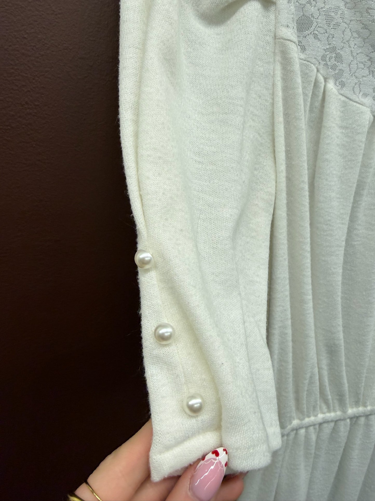 80’s Ivory Lace Dress