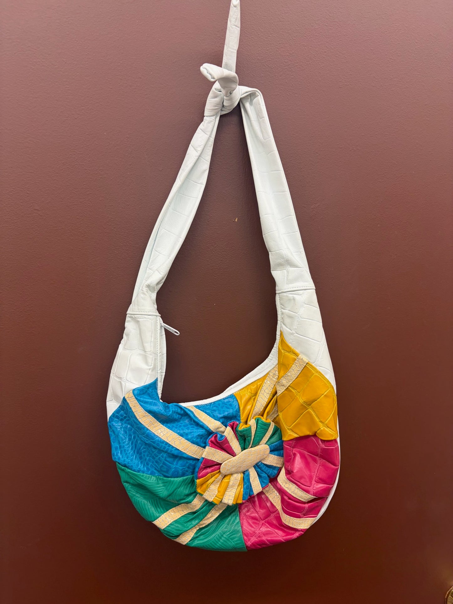 Vintage Leather Patchwork Hobo Bag